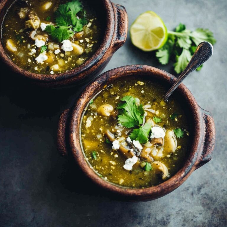Spicy Mushroom Poblano Posole Verde Recipe