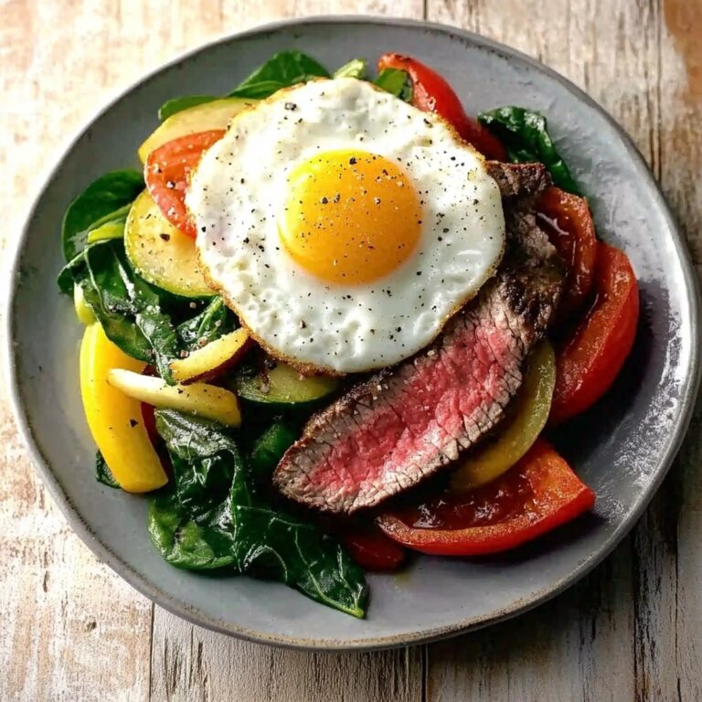 Hearty Vegetable, Steak and Eggs Recipe