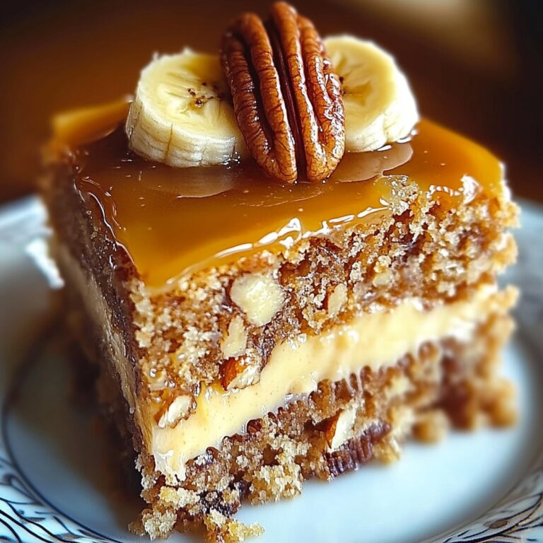 Luscious Caramel Banana Pecan Cake Recipe