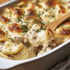 Chicken Alfredo Pierogi Casserole Recipe