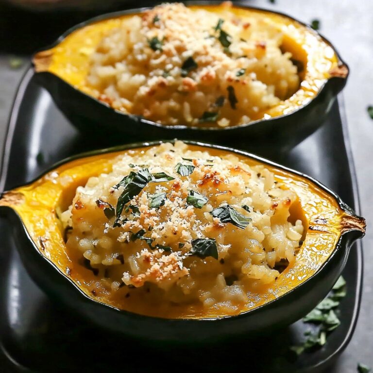 Hearty Cheesy Rice-Stuffed Acorn Squash Recipe