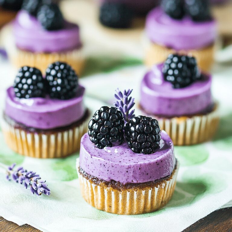 Elegant Mini Blackberry Lavender Cheesecakes Recipe