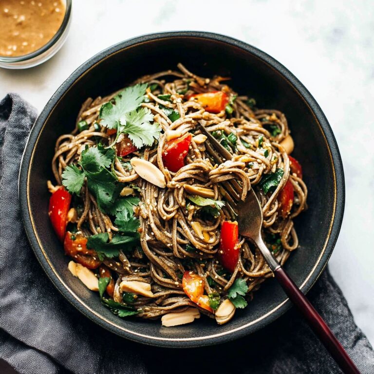 Vibrant Spicy Peanut Soba Noodle Salad Recipe