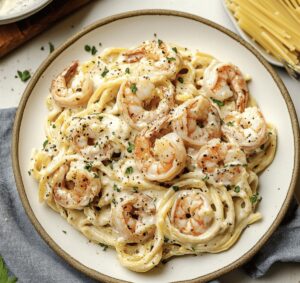 Creamy Garlic Shrimp Pasta Recipe