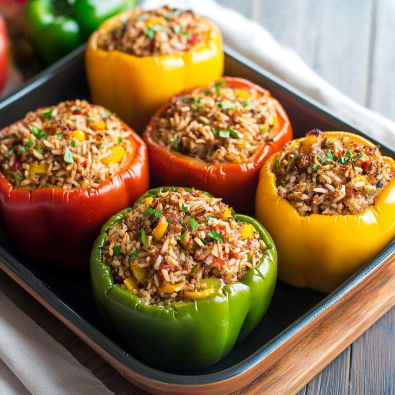 Colorful Stuffed Peppers With Rice Recipe