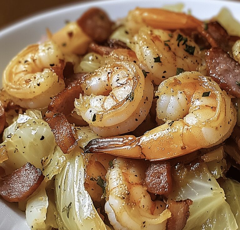 Fried Cabbage With Shrimp & Sausage Recipe