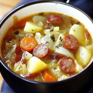 Hearty Cabbage, Sausage, And Potato Soup Recipe