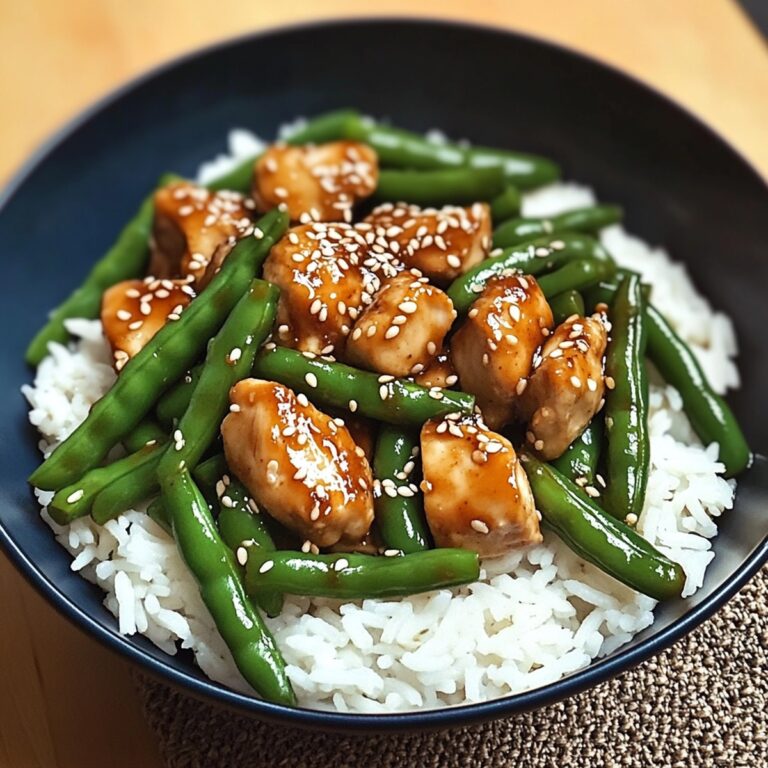 Crispy Sesame Chicken with Green Beans and Rice Recipe