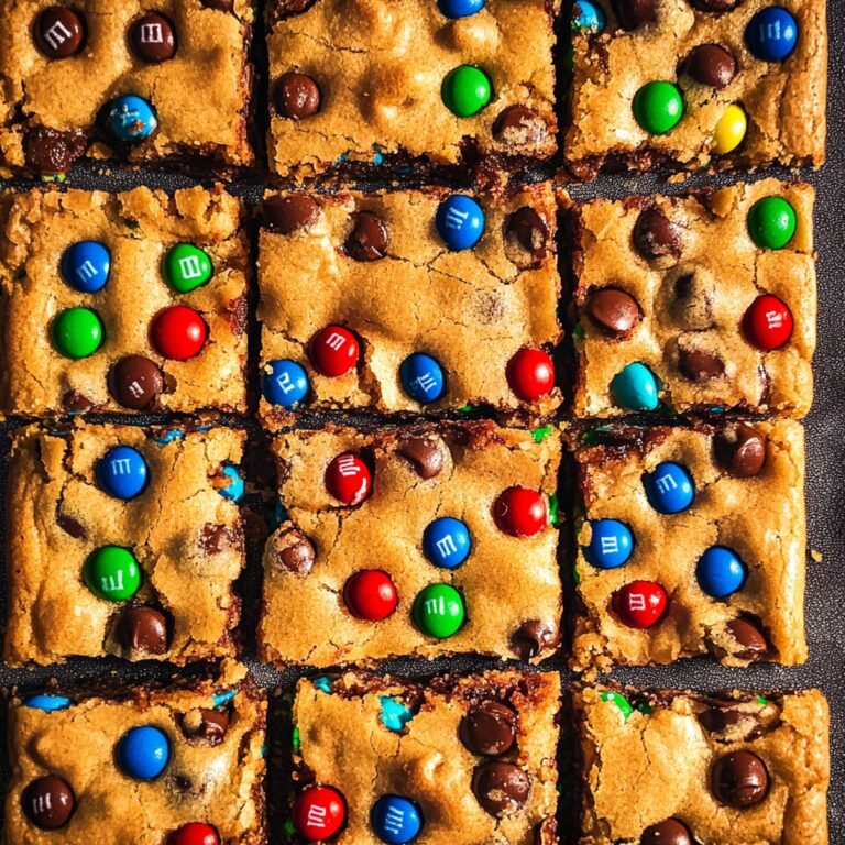 Gooey M&M Cookie Bars Recipe