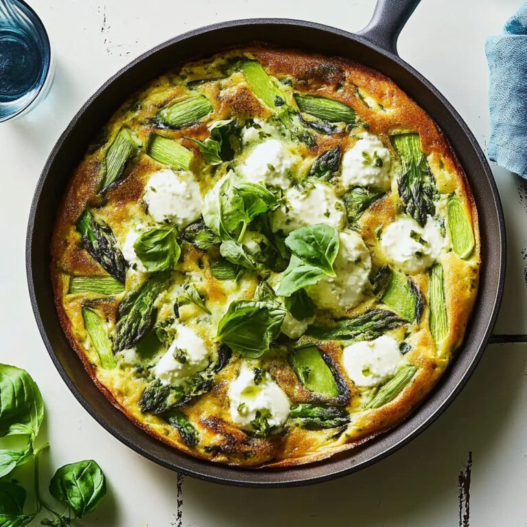 Dreamy Frittata with Asparagus, Leek & Ricotta Recipe