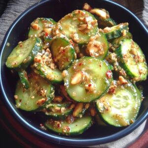 Crunchy Cucumbers in Spicy Peanut Sauce Recipe