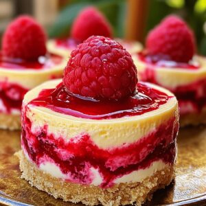 No-Bake Raspberry Lemon Swirl Cheesecake Recipe