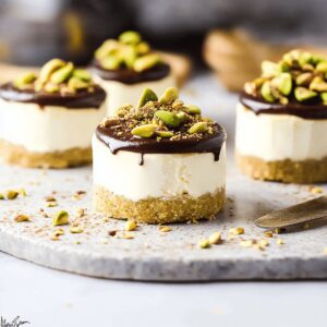 Mini Pistachio And Coffee Cheesecakes Recipe
