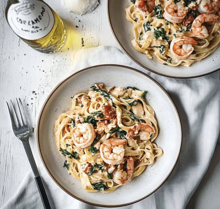 Creamy Tuscan Shrimp Linguine Recipe