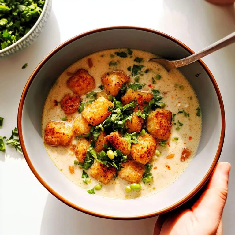 Hearty White Chicken Soup with Seasoned Tots Recipe