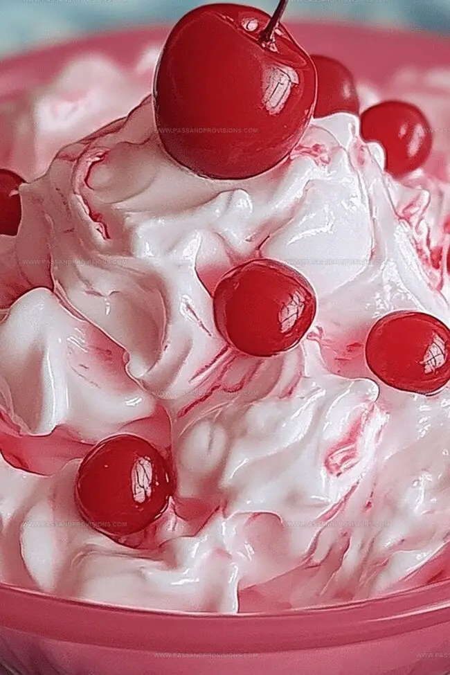 Pink Cherry Jell-O Fluff That’s Light and Fun